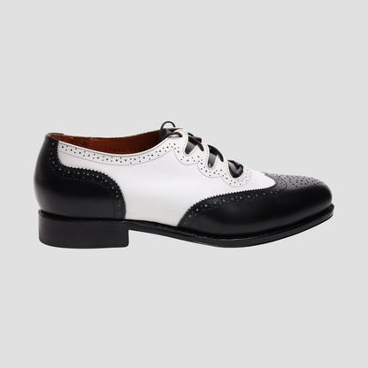 99042 / CALF / BLACK/WHITE / LEATHER SOLE / UK4.0(23.0cm)