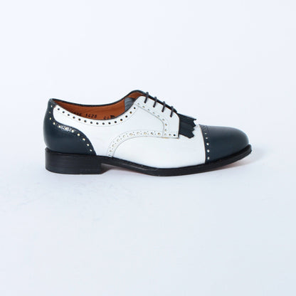 98736 / CALF / NAVY/WHITE / LEATHER SOLE / UK4.5(23.5cm)